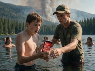 At summer camp, my phone flashed a mandatory evacuation warning. The counselor seized it, the director told us not to panic, and hours later I learned what had happened before the alert…