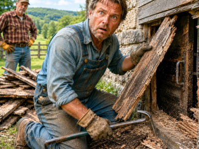 he tore down his grandfather’s smokehouse for firewood—then a second door appeared behind the wall, hiding a secret the whole county had kept for fifty years