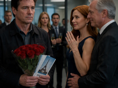 I CARRIED ROSES INTO MY WIFE’S OFFICE—THEN HER POWERFUL CEO KISSED HER, SHOWED ME HER ENGAGEMENT RING, AND SMILED BEFORE ONE ENVELOPE TURNED THEM AGAINST EACH OTHER