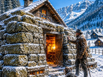 they mocked the farmer who wrapped his tiny cabin in stone — then the blizzard buried the valley and his walls were the only ones that held