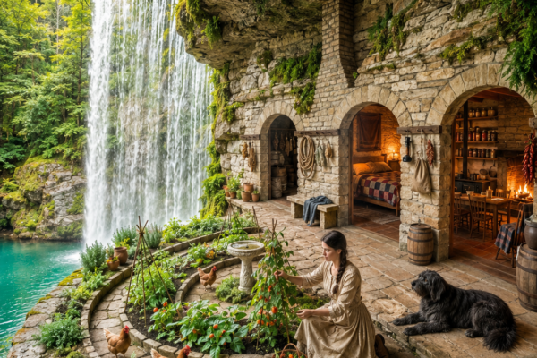 left with only $7 after her husband’s death, a young widow vanished into the ozarks — then the room behind a waterfall revealed who had been waiting there before her