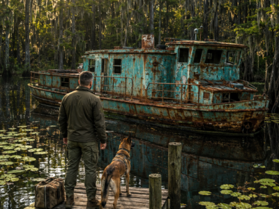 Homeless at 56, I Bought a Dead Veteran’s $10 Houseboat—Then My Retired War Dog Found a Steel Box Hidden Beneath the Floor