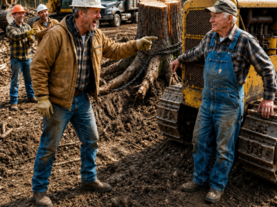 the contractors laughed at his 1948 caterpillar until the old farmer uncovered what his father had protected beneath one stubborn pine for sixty years