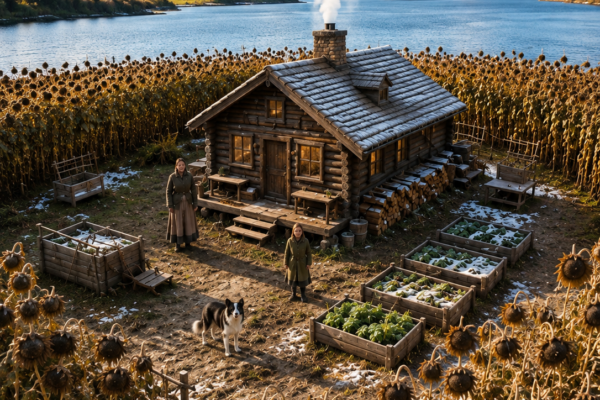 they laughed when the widow wrapped her cabin in dead sunflowers — then the blizzard came for every house in the valley