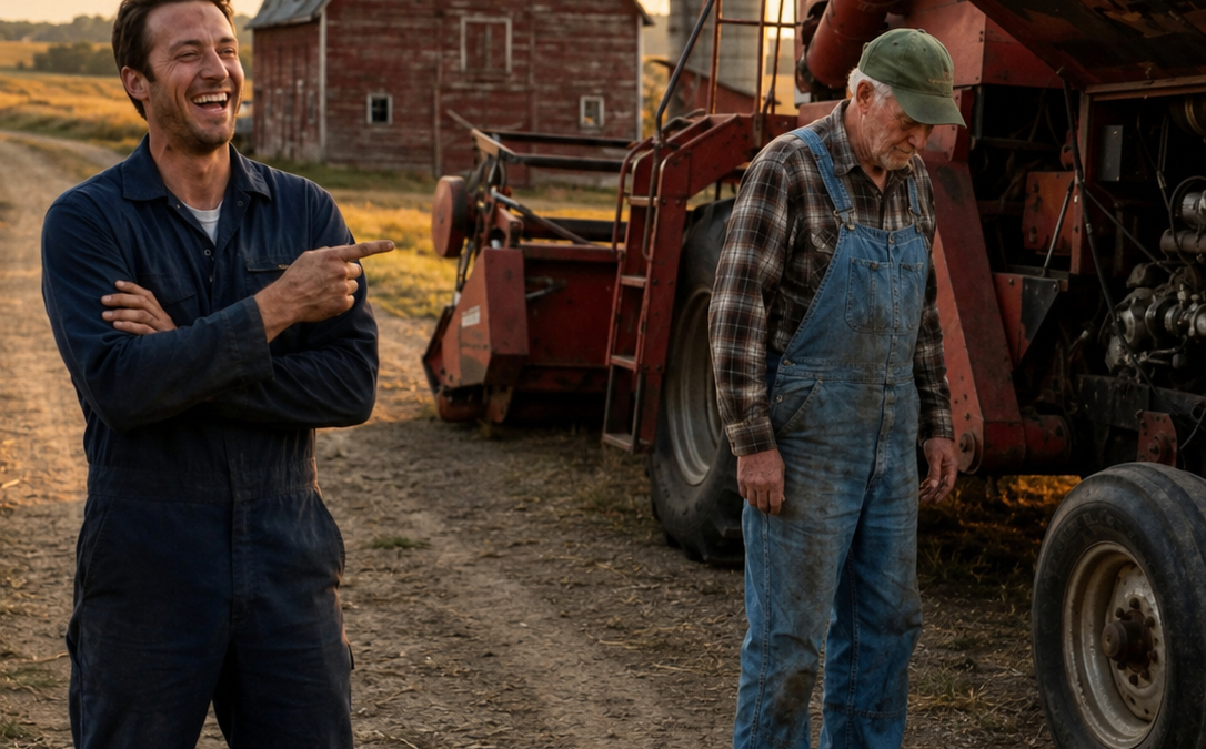 the repair shops told him his old massey combine wasn’t worth saving—then his farmer’s son came home and fixed what everyone else had given up on
