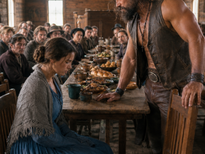 They Left Me Alone at the Church Supper—Then the Mountain Man Sat Beside Me and Challenged the Whole Town