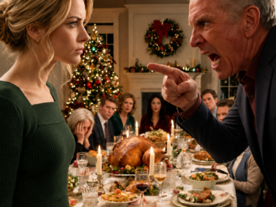 My father threw me out before Christmas dessert because, in his words, I was “a forty-year-old single mother with nothing to show for herself.” My mother stared at her plate while my relatives watched me pull on my coat, and my twelve-year-old daughter silently reached for my hand. None of them knew I had been paying their mortgage, tuition bills, car leases, and monthly allowances for years. Before our plane left Chicago that night, I made one phone call.