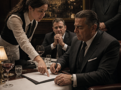 The Chicago Mafia Boss Was Seconds From Signing Away His Ports When a Waitress Interrupted—But Harper Found the Hidden Clause His Own Lawyers Missed, Forced Vincent Carmine to Stop the Deal, and Made the Most Dangerous Man in the Room Ask Why She Could Read a Contract Better Than His Counsel