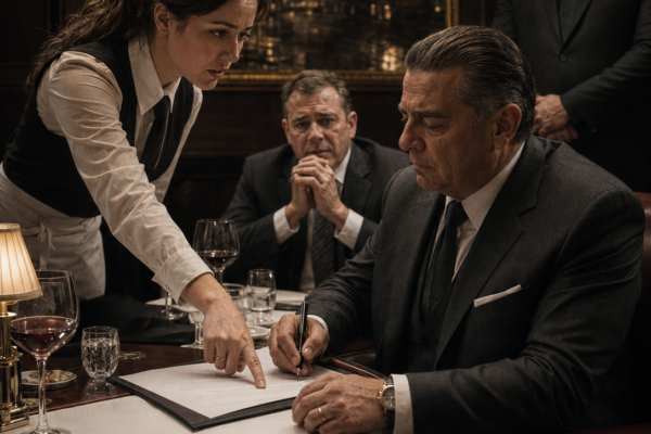 The Chicago Mafia Boss Was Seconds From Signing Away His Ports When a Waitress Interrupted—But Harper Found the Hidden Clause His Own Lawyers Missed, Forced Vincent Carmine to Stop the Deal, and Made the Most Dangerous Man in the Room Ask Why She Could Read a Contract Better Than His Counsel