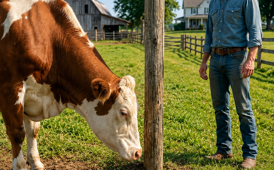 his old cow kept staring at the same broken fence post—then the single father dug beneath it and uncovered what everyone else had missed for sixty years