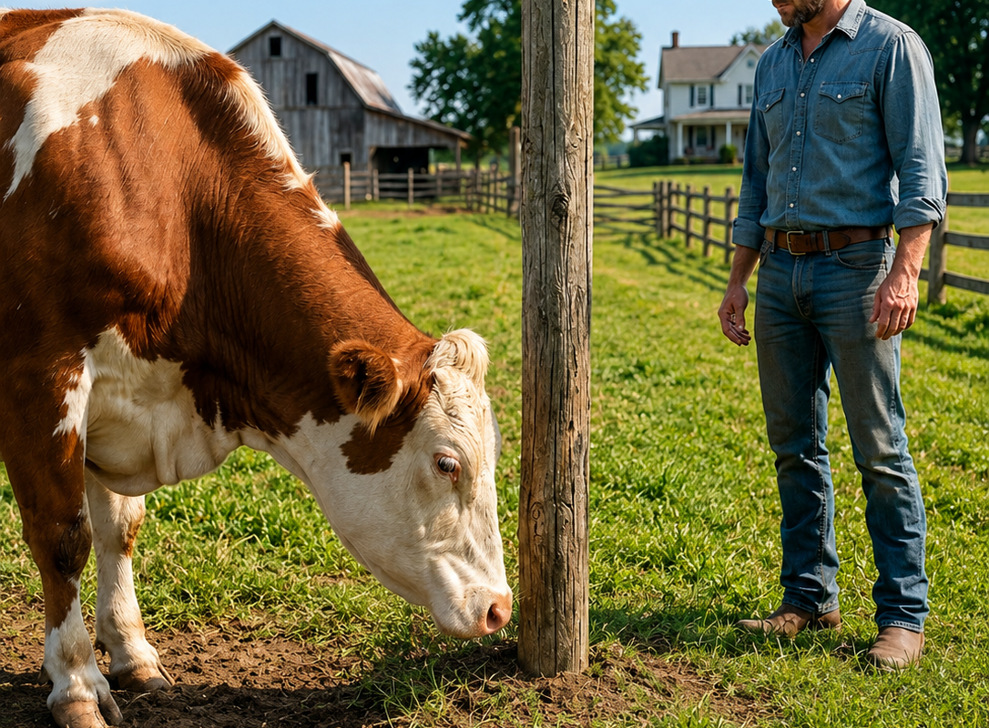 his old cow kept staring at the same broken fence post—then the single father dug beneath it and uncovered what everyone else had missed for sixty years
