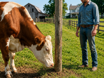 his old cow kept staring at the same broken fence post—then the single father dug beneath it and uncovered what everyone else had missed for sixty years