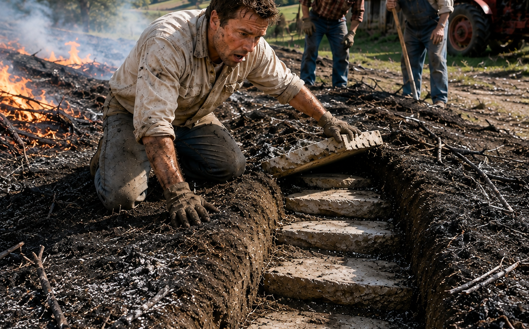 I Burned 40 Years of Brush Behind My Uncle’s Barn—Then Stone Steps Appeared in the Ash