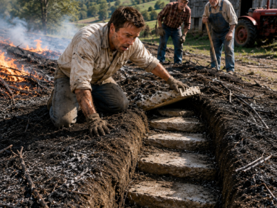 I Burned 40 Years of Brush Behind My Uncle’s Barn—Then Stone Steps Appeared in the Ash