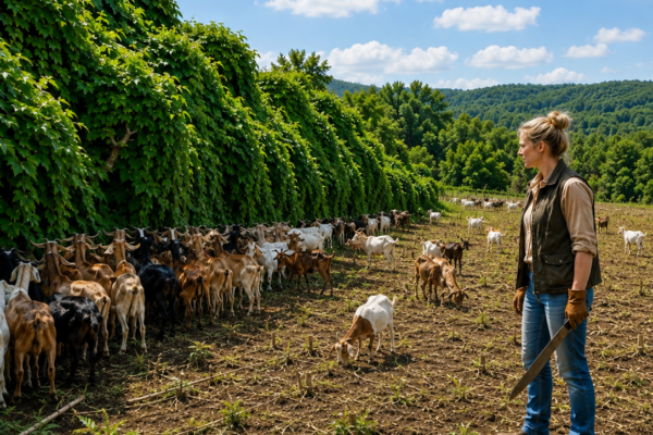 they laughed when the widow bought fifty kudzu-choked acres for one dollar—then her goats uncovered an orchard the county had tried to forget