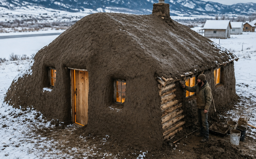 the whole valley laughed when he buried his cabin in mud—then the deadliest winter came, and his strange little hill became their last refuge