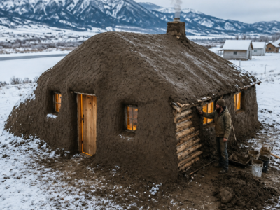 the whole valley laughed when he buried his cabin in mud—then the deadliest winter came, and his strange little hill became their last refuge