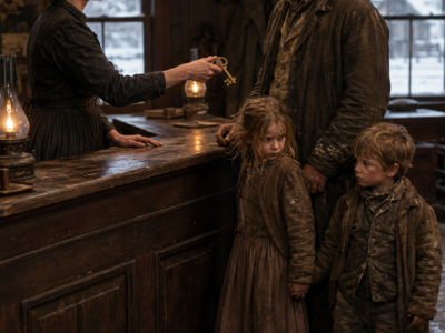 A Penniless Cowboy Brought His Half-Frozen Children Into Her Montana Inn—When Marbel Crowhurst Gave Them Her Finest Room Without Asking for Anything Back, Wade Hollowell Stayed to Repay Her Kindness and Discovered the Buried Waterway That Could Save the Land a Wealthy Buyer Wanted Cheap