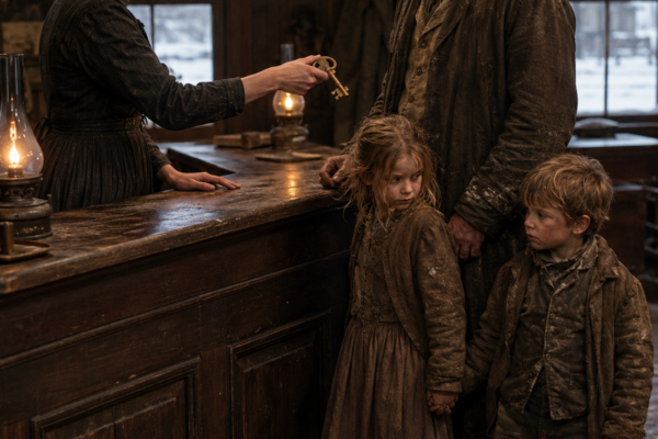 A Penniless Cowboy Brought His Half-Frozen Children Into Her Montana Inn—When Marbel Crowhurst Gave Them Her Finest Room Without Asking for Anything Back, Wade Hollowell Stayed to Repay Her Kindness and Discovered the Buried Waterway That Could Save the Land a Wealthy Buyer Wanted Cheap
