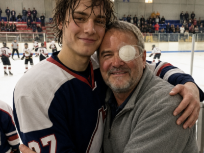 The man who abandoned my son fourteen years earlier walked into the state championship wearing a suit that probably cost more than my truck, then took the seat beside me as if he belonged there. I had spent half my life becoming the father he refused to be, but when Marcus took the microphone after the game and said, “My real father is here tonight,” I realized my son had invited Danny for a reason he hadn’t told either of us.