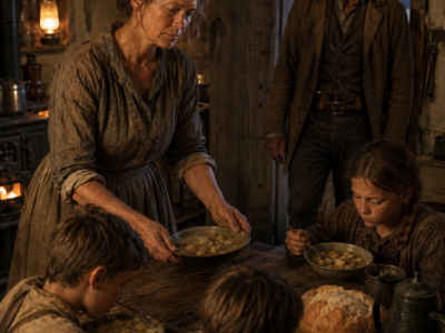 He Said She Wasn’t the Woman He Ordered—Until the Forty-Three-Year-Old Housekeeper Walked Past Him, Found His Feverish Baby and Two Hungry Children, and Put a Hot Supper Before Them That Forced the Grieving Cattleman to Admit What His Pride Had Nearly Cost