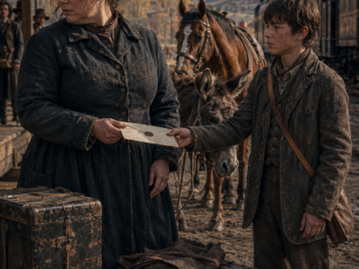 She Arrived in Black Ridge Valley to Marry a Widower She Had Never Met—But Before the Train Could Leave, His Fourteen-Year-Old Son Put a Deathbed Letter in Her Hands and Told Her Six Children Were Waiting at a Cabin With No One Else Coming
