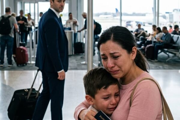 After our divorce hearing, my 12-year-old son chose to live with his father and told the judge, “Mom can’t give me a future.” I walked away without arguing, but at the airport he hugged me, slipped a black card with 6 million dollars into my pocket, and left a message that revealed he had been pretending for a dangerous reason.
