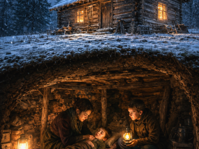 They Laughed When I Dug Beneath Our Cabin to Save My Children—Then at -40°F, the Man Who Mocked Me Came Carrying His Freezing Son