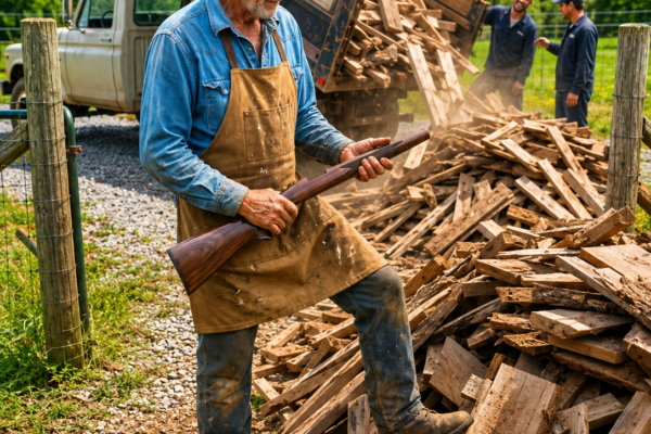 the casket factory dumped walnut scraps at his gate for sixteen years—then the widowed farmer turned the wood nobody wanted into a half-million-dollar legacy