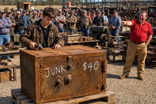 The Auction Crowd Laughed When He Bought a Sealed Railway Safe for $40 — Then He Found a Name the Town Had Erased