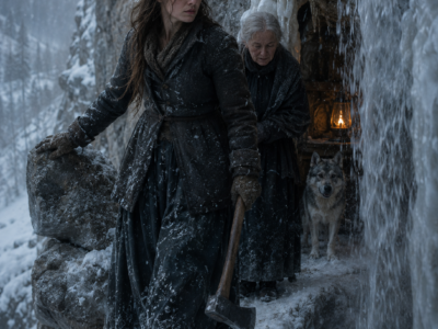 Forced Into A Wyoming Blizzard With Her Sick Grandmother After Fleeing A Marriage That Would Steal Their Home, Elowen Followed An Old Drawing To A Waterfall — And Found A Hidden Stone Shelter Her Grandfather Had Spent Twenty-Five Years Preparing For The Day Someone Came To Take Everything