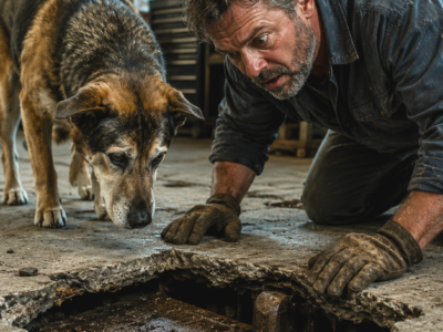 The Old Dog Wouldn’t Leave One Spot on My Shop Floor—What I Found Under It Changed Everything