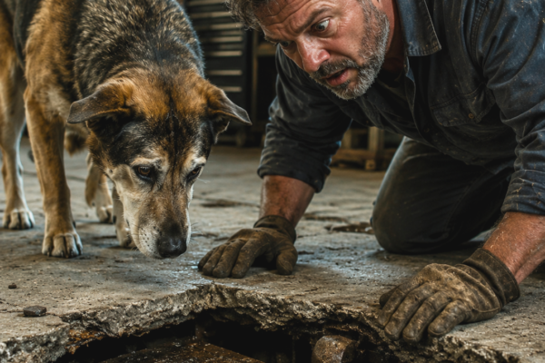 The Old Dog Wouldn’t Leave One Spot on My Shop Floor—What I Found Under It Changed Everything