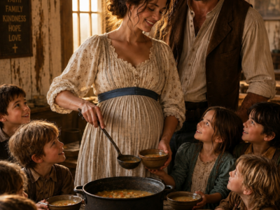 A PREGNANT WIDOW COOKED MEALS FOR EVERY ORPHAN, UNTIL A WEALTHY RANCHER SAW HER GENEROUS SPIRIT