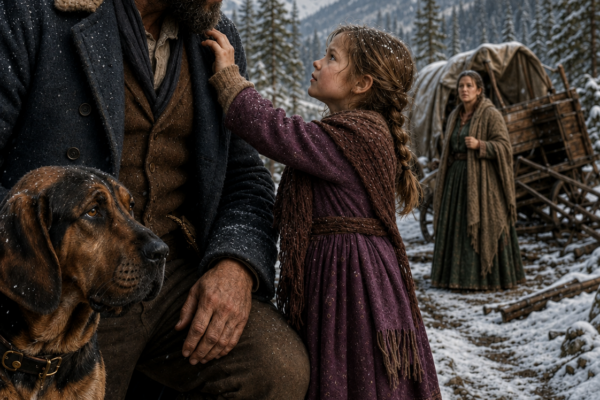 A man who hadn’t spoken to another person in four years watched a broken wagon limp up his mountain trail—Then a seven-year-old girl walked straight up to him, looked at his scars, and asked “Did it hurt? Mama can fix that”