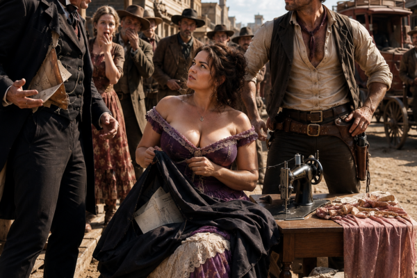 Everyone Laughed When The Broke Cowboy Asked The Abandoned Bride If She Knew How To Sew — Until Her Needle Uncovered A Secret So Dangerous It Began To Unravel The Powerful Man Who Thought He Owned The Entire Town