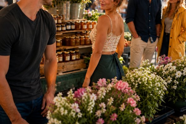 She Grabbed My Arm At The Market And Whispered, “Play Along”… I Did—But Later, She Looked At Me With A Knowing Smile And Said, “You Were Never Really Pretending, Were You?”
