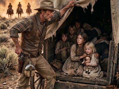 A Lonely Cowboy Cut Open a Sealed Desert Wagon and Found Seven Orphans Dying Inside—Then the Preacher Who Had Sold Them Returned With Armed Men, and Jacob Thornton Chose to Stand Between the Children and the Fate Waiting for Them in the Mines