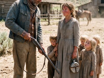 Five Orphaned Children Begged a Montana Rancher for Water After Their Mother Died—But When Twelve-Year-Old Carrie Stepped Between His Shotgun and Her Silent Little Brother, Jacob Mercer Lowered the Weapon and Made One Decision That Threatened to Reopen the Family Grave He Had Spent Six Years Avoiding