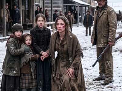 A Rancher Saw Martha Holloway Beaten Bloody in the Frozen Street for Bearing Three Daughters—Then Jonas Webb Lifted Her From the Mud, Took Her Girls With Him, and Gave the Terrified Mother Something Her Husband Never Had: a Door She Could Lock Against Any Man