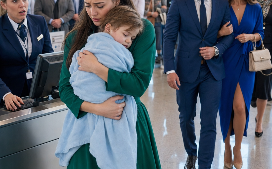 My Husband Abandoned Me and Our Feverish Son at the Airport to Fly First Class With His Mistress—Then I Walked Onstage as the Airline’s Owner