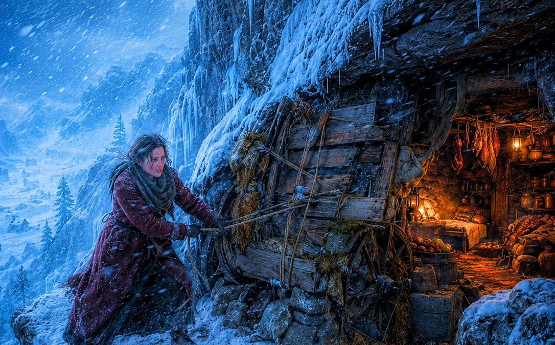 A Widow Sealed a Cave With Her Broken Wagon — 22 Froze in the Blizzard, Her Shelter Held
