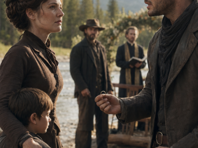 When the Ranch’s Feared Guardian Forced a Reckless Cowboy to Marry a Saloon Woman He Had Never Met, Lee Planned to Use Her, Win Back His Inheritance, and Send Her Away—Until Annie Arrived With a Young Son, Heard His Shameful Bargain, and Chose to Stay on Terms He Could Not Control