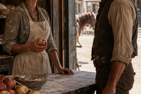 Willow Creek Said Clara Whitmore Was Too Much for Any Respectable Man—Then Rancher Ethan Callahan Ended a Profitable Deal Rather Than Hear Her Insulted, Walked Into Her Bakery With a Crate of Apples, and Made Her Face the Choice the Town Had Always Claimed She Would Never Have