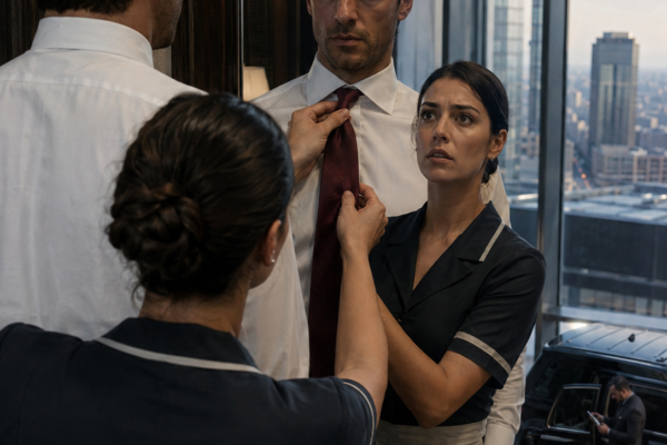 The Maid Adjusted the Mafia Boss’s Tie and Whispered That His Driver Had a Gun—But Chloe’s Warning Saved Gabriel Rossi, Exposed Betrayal Inside His Own Crew, and Turned the Invisible Housekeeper Into the Only Strategist He Trusted Enough to Stand Beside Him