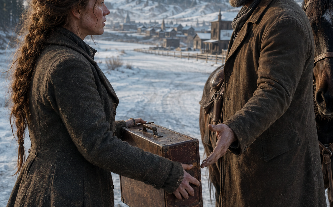 Willow Creek Drove Its Teacher Onto a Forty-Mile Winter Road—Then Rancher William Carter Dismounted Beside Clara Whitmore, Refused to Call His Company a Rescue, and Walked at Her Pace Until a Rider Brought the Letter That Forced Her to Decide What Truth Was Worth