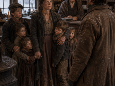 Three Starving Children Followed Martha Into a Frozen Wyoming Town—Then the Rancher Who Had Rejected Every Woman in Three Counties Heard Her Refuse Charity, Looked at Her Shivering Son, and Offered Work at the Lonely Ranch He Had Kept Closed Since His Wife Died