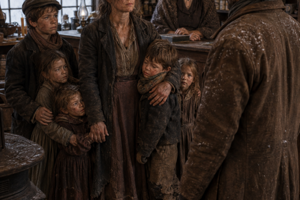 Three Starving Children Followed Martha Into a Frozen Wyoming Town—Then the Rancher Who Had Rejected Every Woman in Three Counties Heard Her Refuse Charity, Looked at Her Shivering Son, and Offered Work at the Lonely Ranch He Had Kept Closed Since His Wife Died