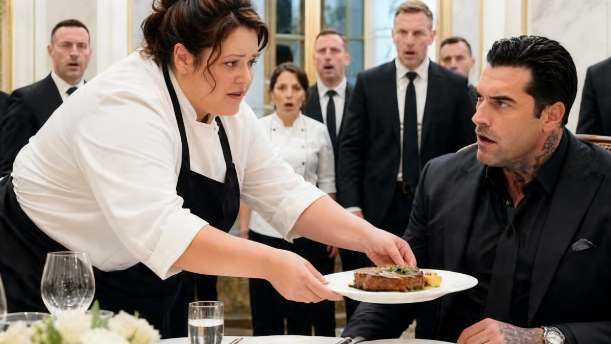 THE PLUS-SIZE CHEF TORE THE POISONED PLATE FROM THE MAFIA BOSS’S HAND—THEN HE SEATED HER AT HIS RIGHT SIDE AND DARED THE TRAITOR IN HIS HOUSE TO TOUCH HER