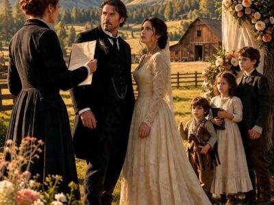On The Morning Silas Greer Was Finally Ready To Marry The Widow Who Saved His Dying Ranch, A Mysterious Black Carriage Arrived Before The Wedding Guests — And The Woman He Had Spent Nine Years Trying To Forget Stepped Out, Bringing Back A Buried Secret That Could Destroy Everything He Had Built